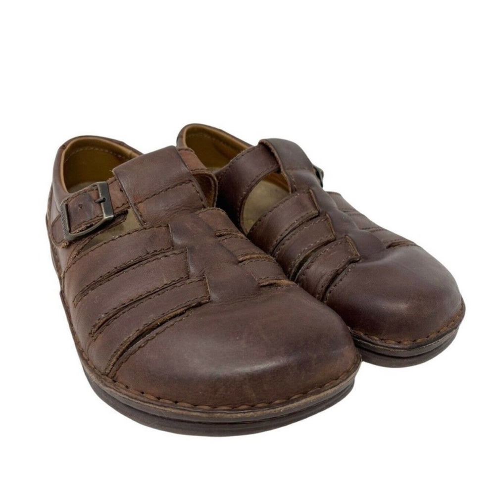 Birkenstock Fisherman women’s brown leather causal loafer size 39